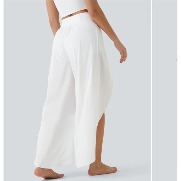 Halara High Waisted High Slit Wide Leg Flowy Skirt Pants Built-in Shorts Size M - Picture 3 of 10